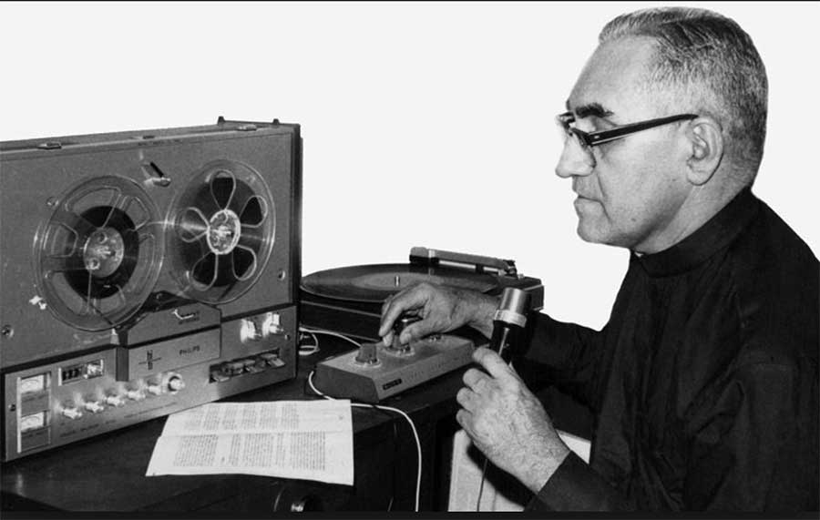Oscar Romero at the radio