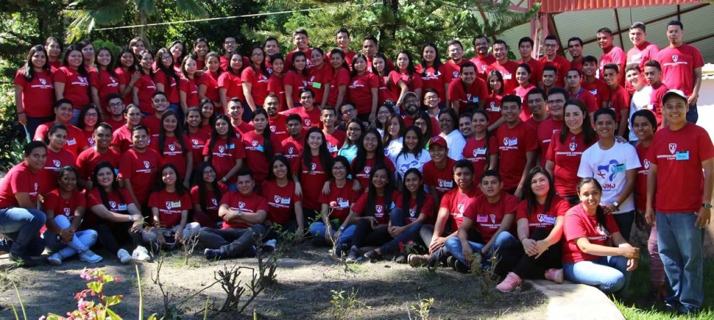 Part of the group of young people on spiritual days at Centro Xiberta to prepare for the pilgrimage to Panama for the 2019 World Young Day