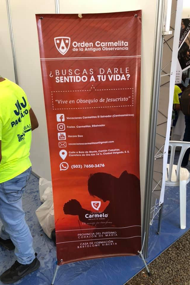 One of the posters giving information about the Carmelites on social media at the 2019 World Youth Day in Panama.